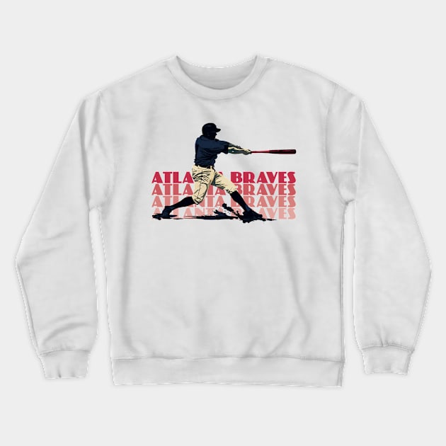Retro Atlanta Braves Slugger Crewneck Sweatshirt by Rad Love
